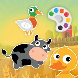可愛的農場與動物著色頁