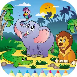 填色本 非洲的动物： 免费游戏 为孩子