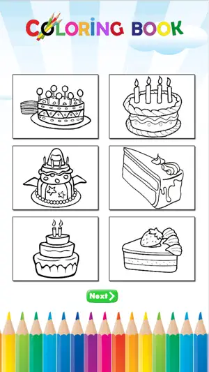 蛋糕生日快乐着色书：教育学习儿童游戏幼儿截图3