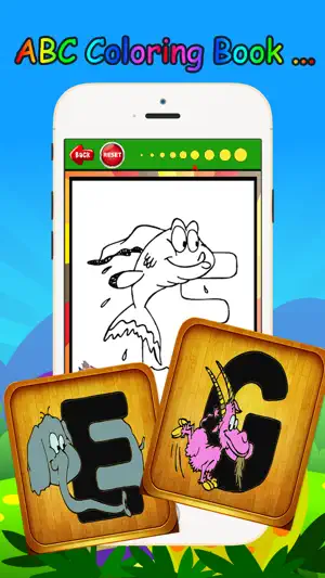 ABC动物卡通话着色书页教育孩子成人游戏截图3