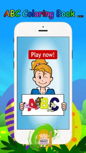 ABC动物卡通话着色书页教育孩子成人游戏截图1