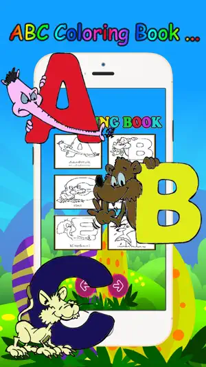ABC动物卡通话着色书页教育孩子成人游戏截图2