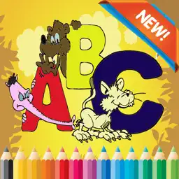 ABC动物卡通话着色书页教育孩子成人游戏