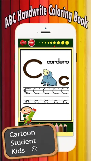 着色书：ABC 西班牙语网页游戏为孩子们成人截图2